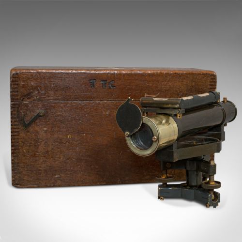 Antique Surveyor's Level, English, Theodolite, Desk, Ornament, William Stanley
