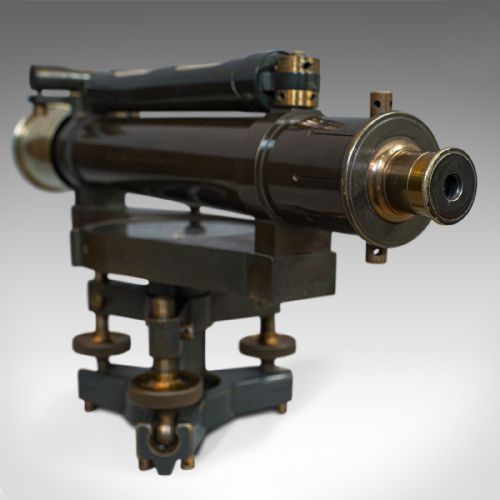 fig 6. Antique Surveyor's Level, English, Theodolite, Desk, Ornament, William Stanley