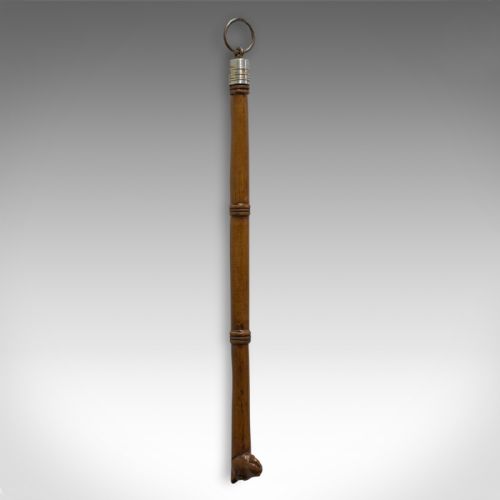 Antique Back Scratcher, English, Beech, Treen, Dog Motif, Regency, Circa 1820