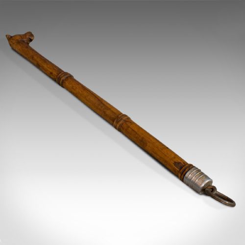 fig 1. Antique Back Scratcher, English, Beech, Treen, Dog Motif, Regency, Circa 1820