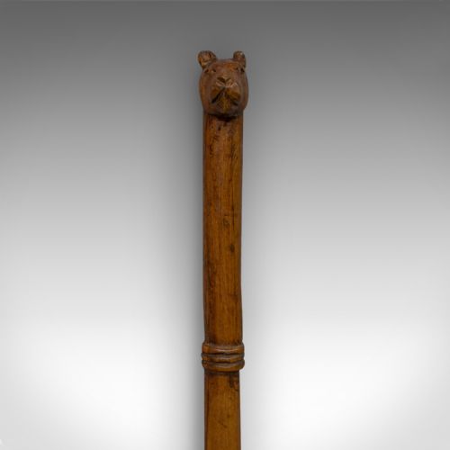 fig 3. Antique Back Scratcher, English, Beech, Treen, Dog Motif, Regency, Circa 1820