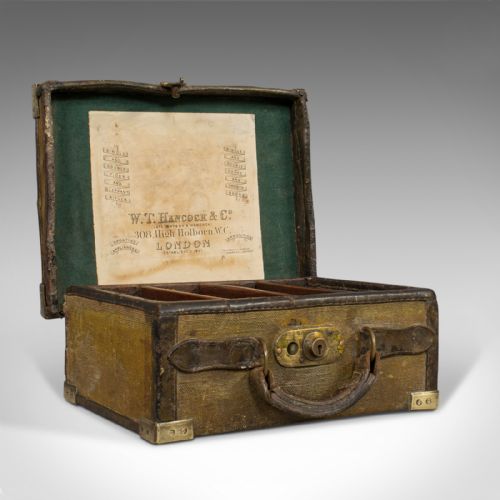 fig 1. Antique Cartridge Case, English, Sporting Trunk, WT Hancock, London, Victorian