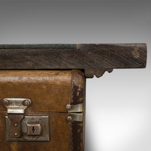 fig 4. Antique Shove Ha'penny Board, English, Mahogany, Travel, Gaming, Coins, 1900
