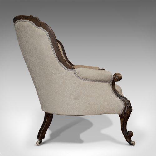 fig 2. Antique Double Spoonback Sofa, English, Walnut, Camel Back, Victorian, 1850