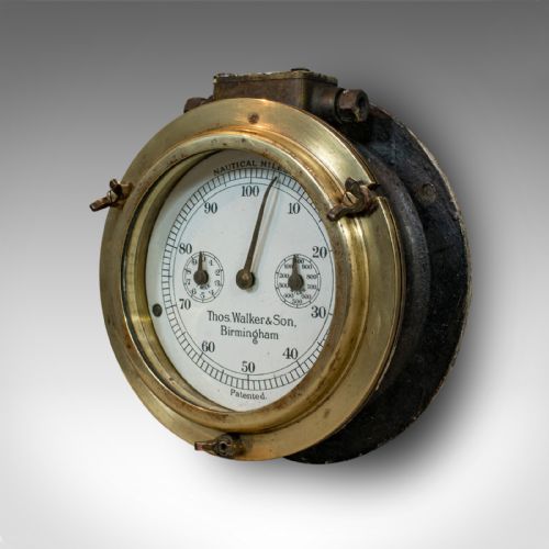 fig 1. Antique Ships Log, English, Brass, Maritime, Mileage Log, Desk Ornament, 1920