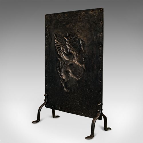 fig 3. Antique Fire Guard, Scottish, Brass, Steel, Fireplace, Stand, 20th Century