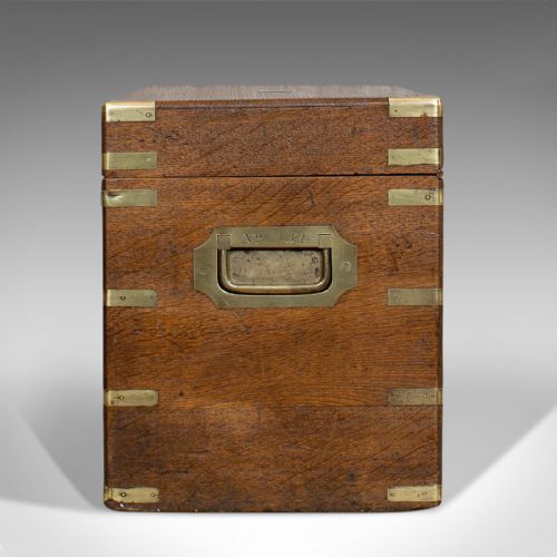 fig 3. Antique Silver Chest, English, Oak, Brass, Case, 19th Century, Circa 1900