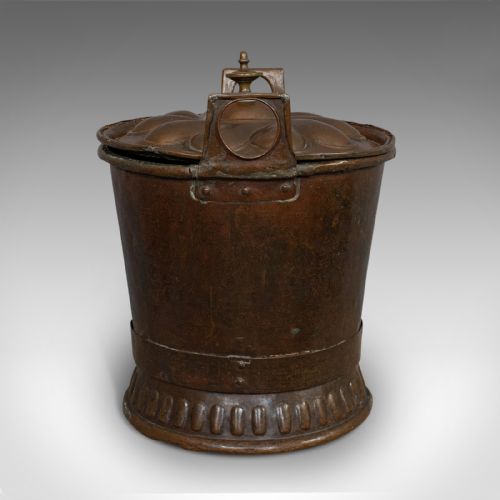 fig 4. Antique Coal Box, French, Art Nouveaux, Fireside, Bucket, 20th Century, C.1920