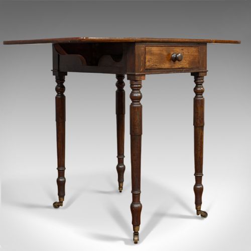 fig 1. Antique Pembroke Table, English, Mahogany, Drop Flap, Occasional, Regency