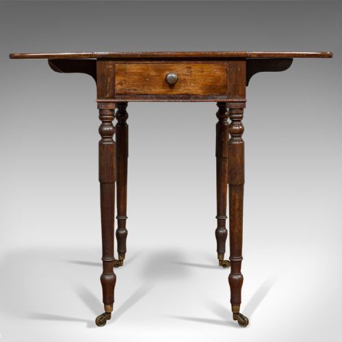 fig 3. Antique Pembroke Table, English, Mahogany, Drop Flap, Occasional, Regency