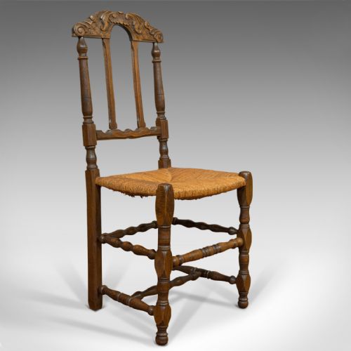 fig 1. Set of 6 Antique Dining Chairs, French, Beech, Country Kitchen Suite, Circa 1900