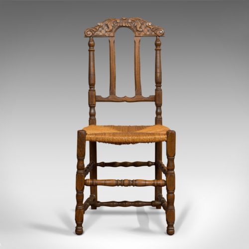 fig 2. Set of 6 Antique Dining Chairs, French, Beech, Country Kitchen Suite, Circa 1900