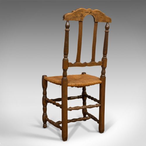 fig 4. Set of 6 Antique Dining Chairs, French, Beech, Country Kitchen Suite, Circa 1900