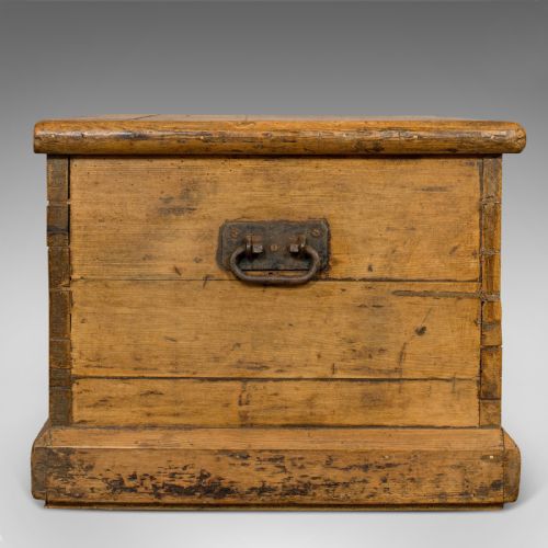 fig 4. Antique Shipwright's Tool Chest, English, Pine, Merchant's, Trunk, Circa 1870