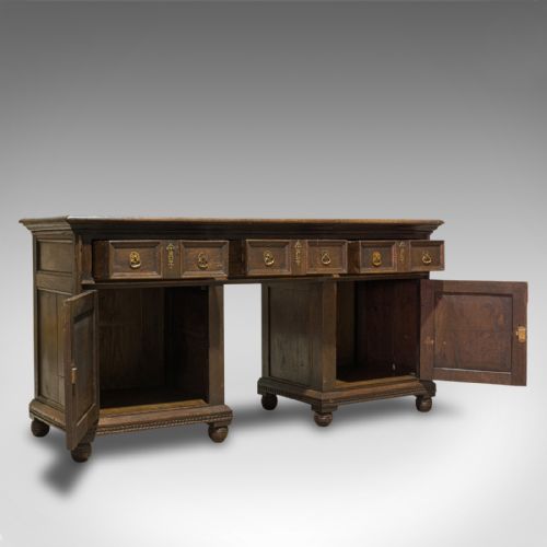 fig 2. Antique Pedestal Desk, English, Oak, Georgian, 18th Century, C.1800