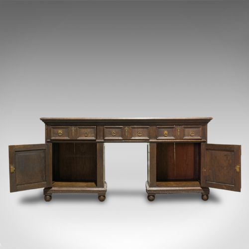 fig 3. Antique Pedestal Desk, English, Oak, Georgian, 18th Century, C.1800