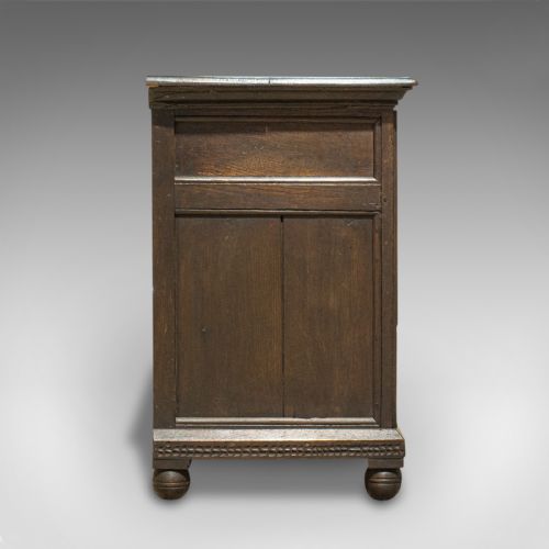 fig 4. Antique Pedestal Desk, English, Oak, Georgian, 18th Century, C.1800