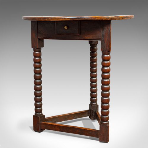 fig 1. Antique Cricket Table, English, Elm, Lamp, Side, Victorian, Circa 1890