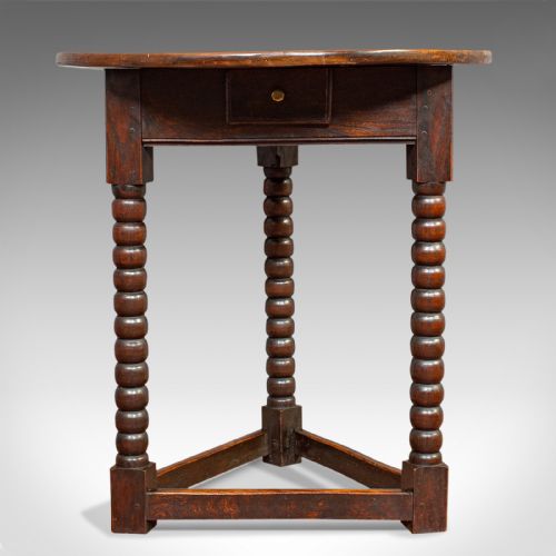 fig 2. Antique Cricket Table, English, Elm, Lamp, Side, Victorian, Circa 1890
