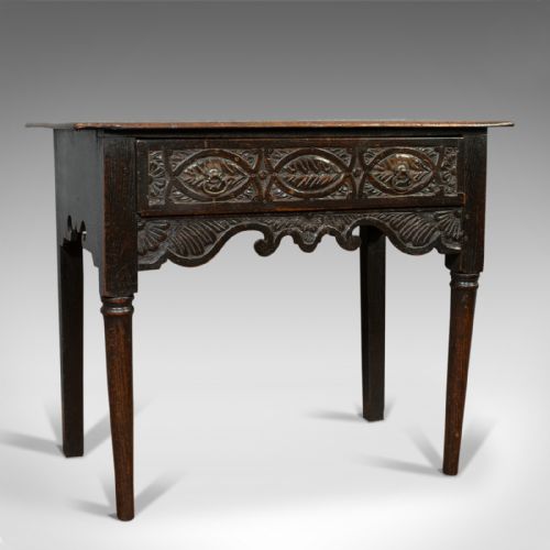 Antique Lowboy, Scottish, Oak, Occasional, Side Table, Georgian, Circa 1760
