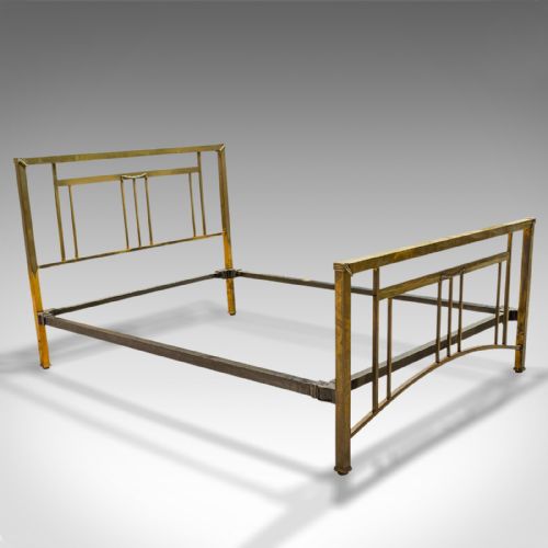 Antique Bed Frame, English, Brass, Iron, Double Bedstead, Victorian, Circa 1880

