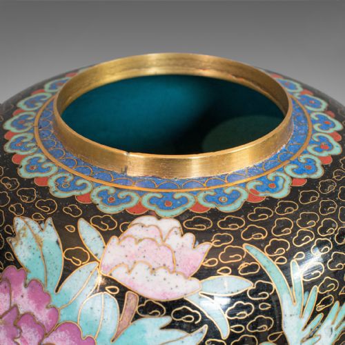 fig 4. Antique Ginger Jar, Oriental, Cloisonne, Decorative, Spice Urn, Victorian, 1900