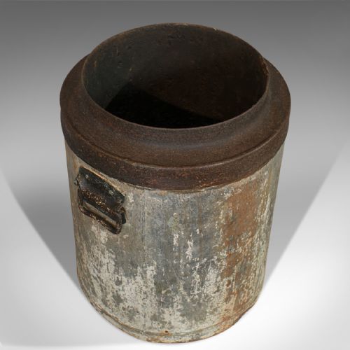 Antique Industrial Fireside Bin, English, Fire Bucket, Coal, Logs, Victorian
