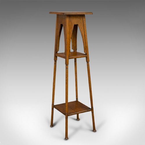 Antique Jardiniere, English, Oak, Plant Stand, Liberty-esque, Arts and Crafts
