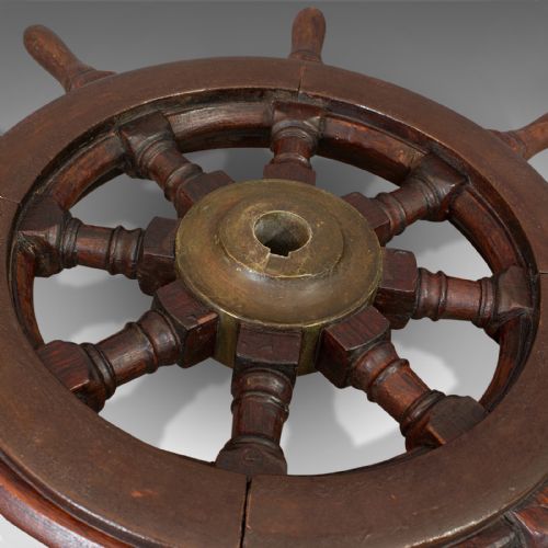 Antique Original Ship's Wheel, English, Oak, Maritime, Collectable, Victorian
