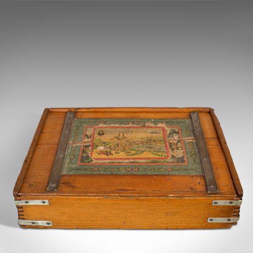 fig 2. Antique Building Block Set, German, Pine, Froebel, Toy Box, Edwardian, C.1910