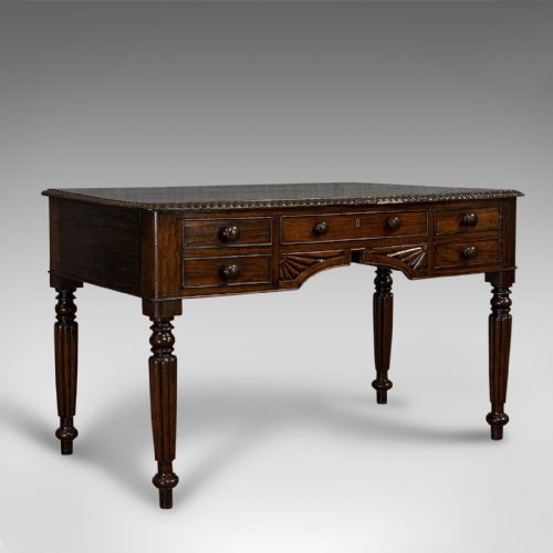 Antique Writing Desk, English, Rosewood, Study, Side, Table, Regency, Circa 1820