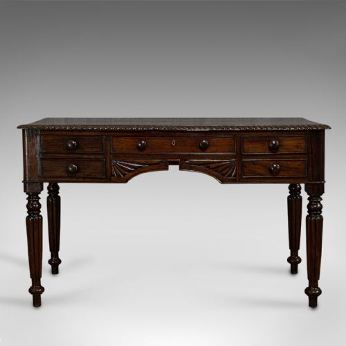 fig 1. Antique Writing Desk, English, Rosewood, Study, Side, Table, Regency, Circa 1820