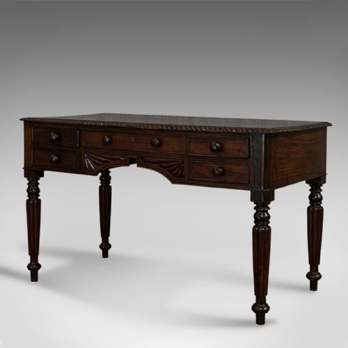 fig 2. Antique Writing Desk, English, Rosewood, Study, Side, Table, Regency, Circa 1820