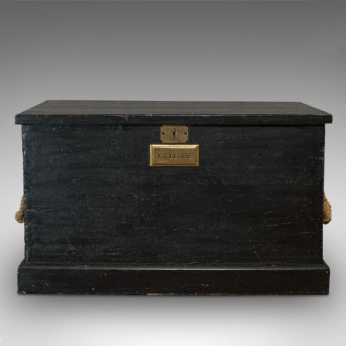 fig 2. Antique Master Shipwright's Chest, English, Mahogany, Tool Trunk, Victorian