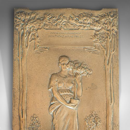 fig 2. Antique Horticultural Prize Plaque, Bronze, Hamo Thornycroft, Toogood, 1920