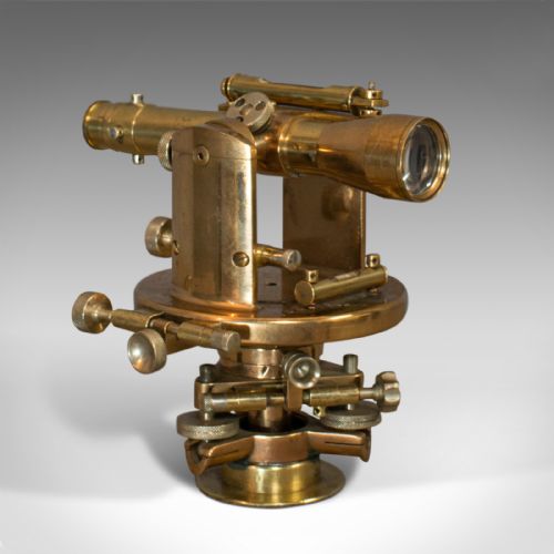 Antique Theodolite, English, Bronze, Brass, Scientific Instrument, Desk Ornament