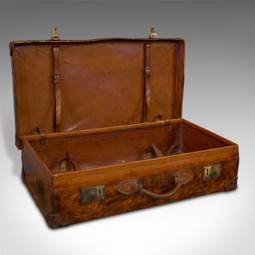 Antique Travel Suitcase, English, Leather, Gentlemans Case, Edwardian, C.1910