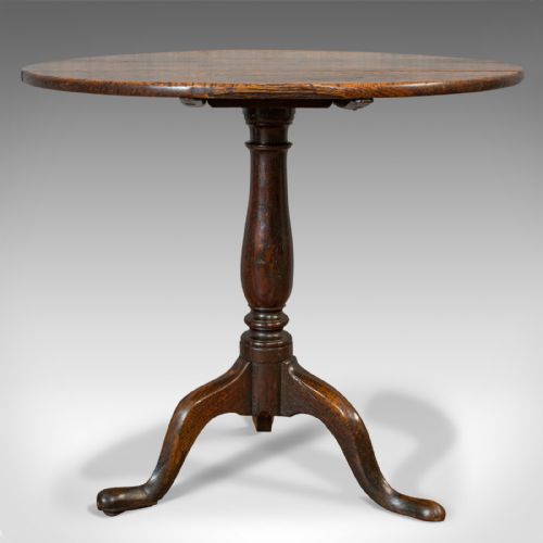 fig 2. Antique Circular Table, English, Oak, Folding, Side, Occasional, Georgian, 1780
