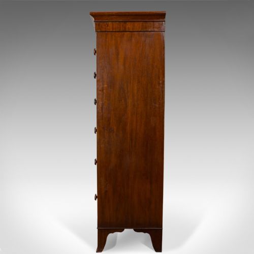 fig 3. Antique Tallboy, English, Flame Mahogany, Tall Chest of Drawers, Victorian, 1850