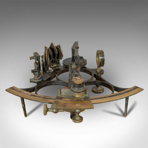 fig 1. Antique Maritime Sextant, Brass, Admiralty, Naval, Instrument, Victorian, C.1900
