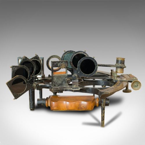 fig 2. Antique Maritime Sextant, Brass, Admiralty, Naval, Instrument, Victorian, C.1900