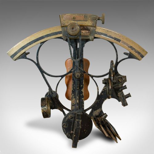 fig 3. Antique Maritime Sextant, Brass, Admiralty, Naval, Instrument, Victorian, C.1900