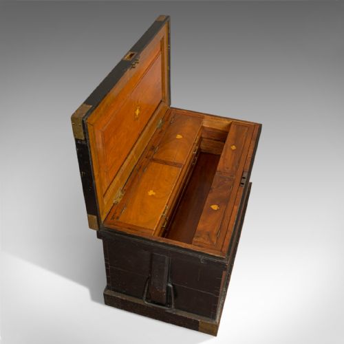 ANTIQUE MASTER SHIPWRIGHT'S CHEST ENGLISH MAHOGANY TOOL TRUNK VICTORIAN - ADDITIONAL PHOTO 8