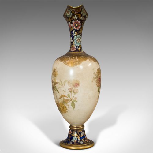fig 2. Small Antique Decorative Jug, English, Ceramic Vase, Doulton, Victorian, C.1900