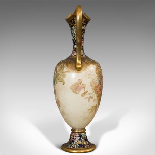 fig 3. Small Antique Decorative Jug, English, Ceramic Vase, Doulton, Victorian, C.1900