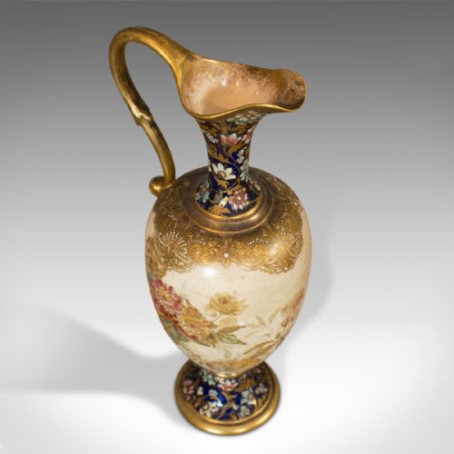 fig 4. Small Antique Decorative Jug, English, Ceramic Vase, Doulton, Victorian, C.1900