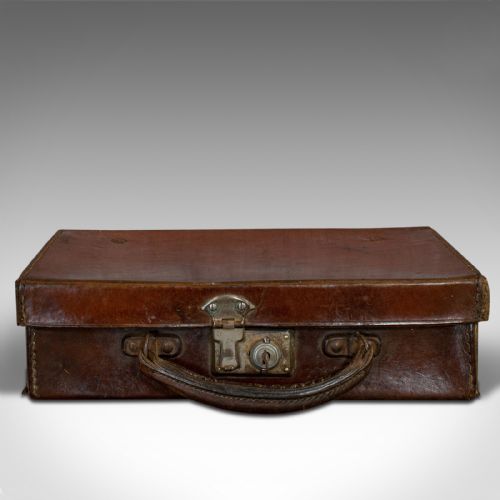 fig 3. Antique Suitcase, English, Leather, Travelling Sample Case, Edwardian, C.1910