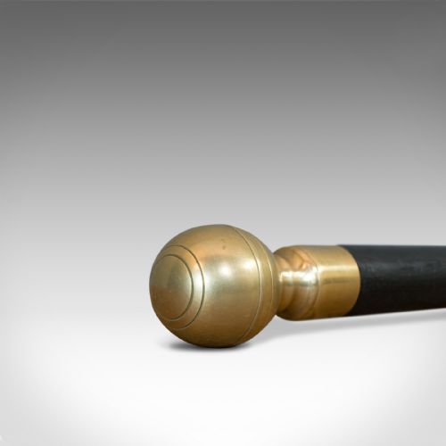 fig 3. Antique Gadget Cane, English, Mahogany, Brass, Walking Stick, Edwardian, C.1910