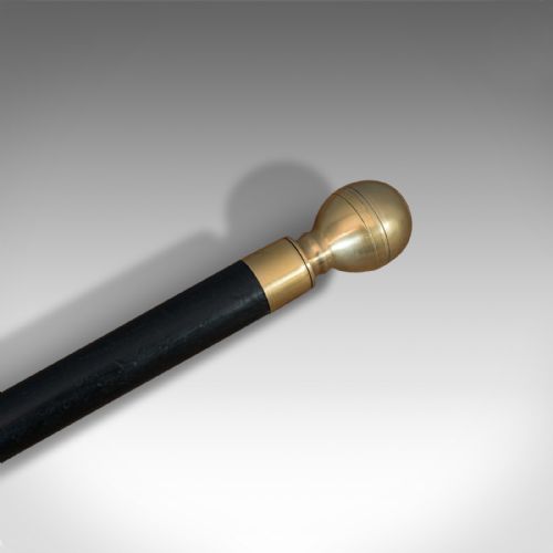 fig 4. Antique Gadget Cane, English, Mahogany, Brass, Walking Stick, Edwardian, C.1910
