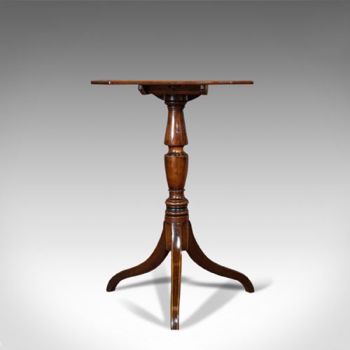 fig 1. Antique Tripod Table, English, Flame Mahogany, Side, Wine, Regency, Circa 1820